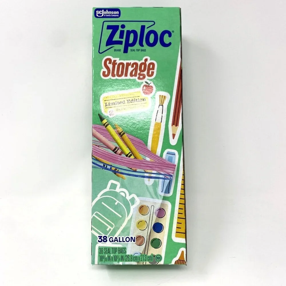 Limited Edition Ziploc 38 Count Seal Top Gallon Bags Back To School Rare